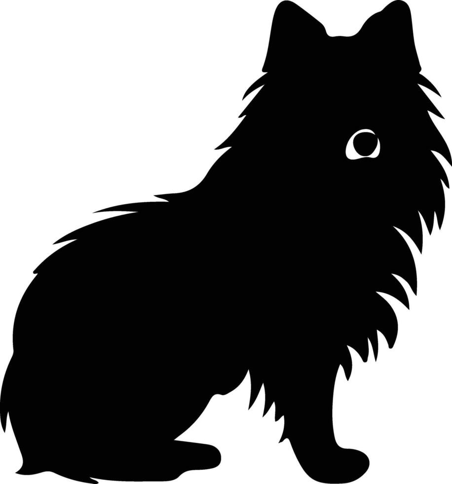 finlandês spitz Preto silhueta vetor