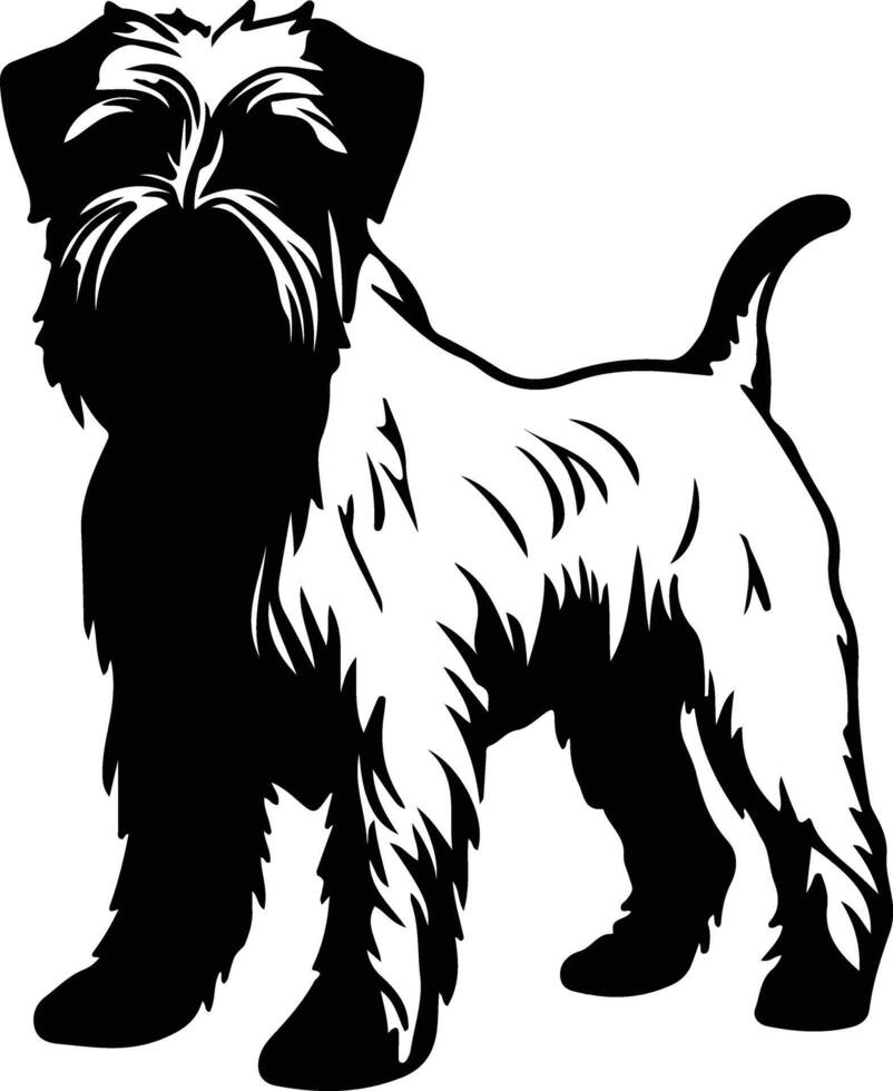 suave revestido trigo terrier Preto silhueta vetor