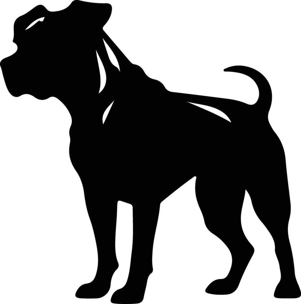 Staffordshire touro terrier Preto silhueta vetor