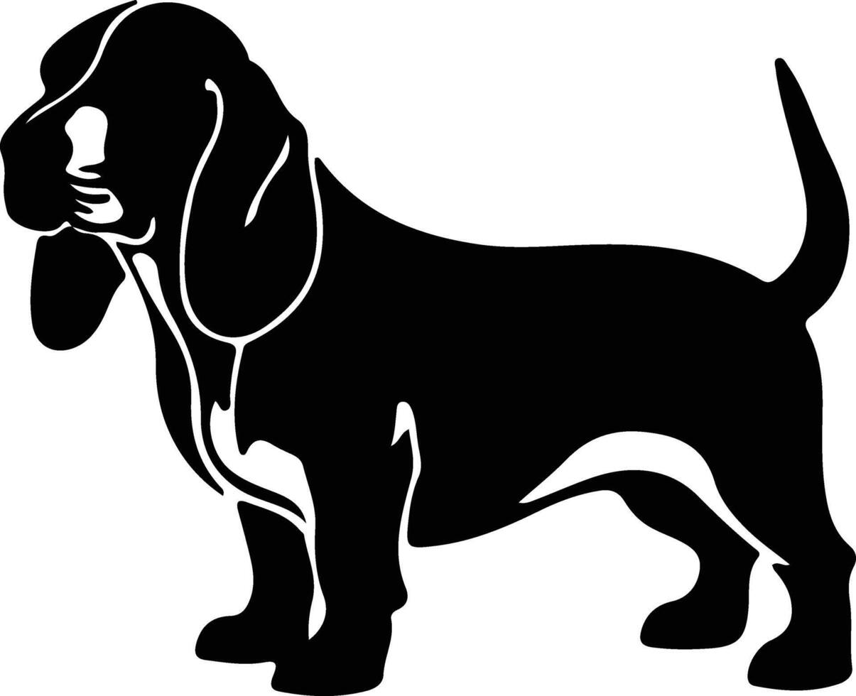 basset cão de caça Preto silhueta vetor