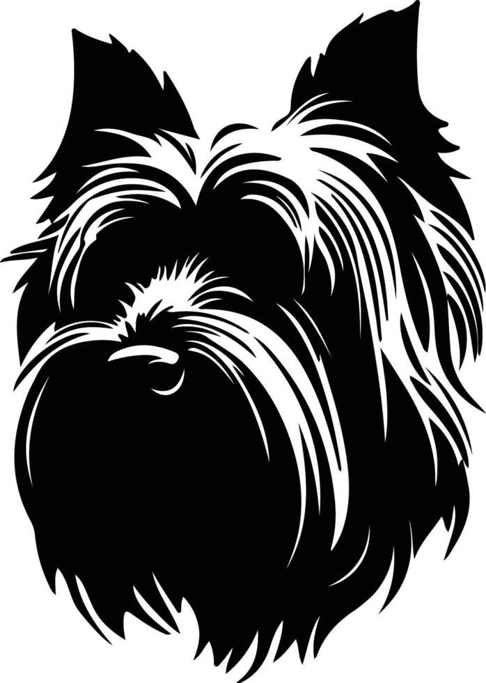 skye terrier silhueta retrato vetor