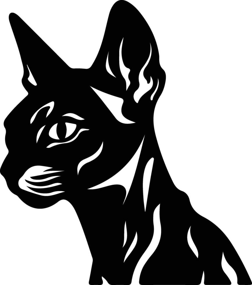sphynx gato silhueta retrato vetor
