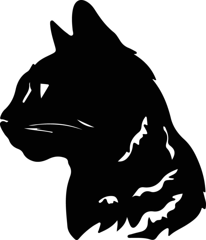 Califórnia salpicado de lantejoulas gato silhueta retrato vetor