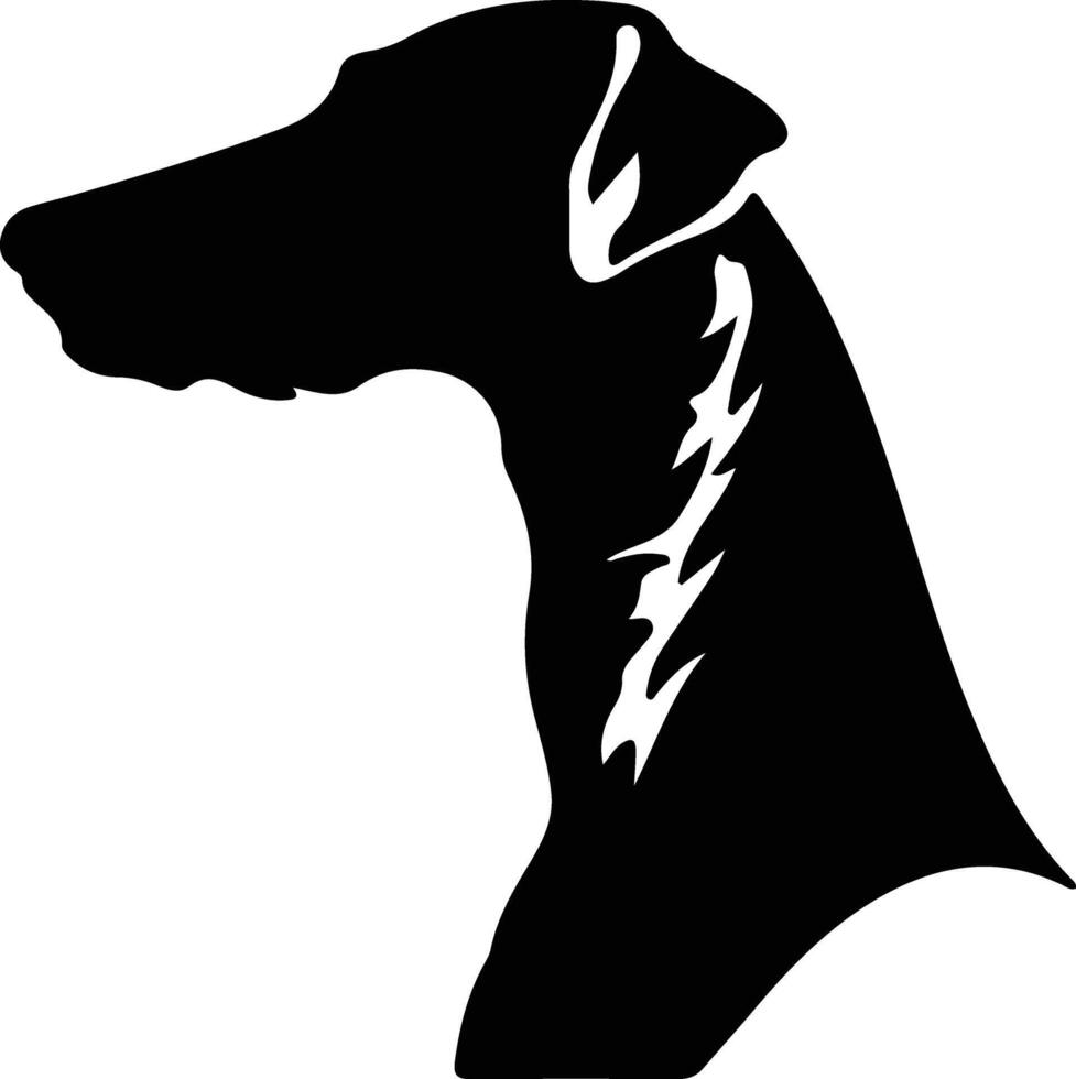Bedlington terrier silhueta retrato vetor