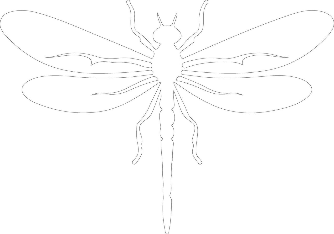 libélula esboço silhueta vetor