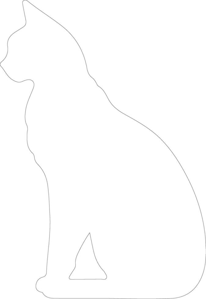 japonês bobtail gato esboço silhueta vetor