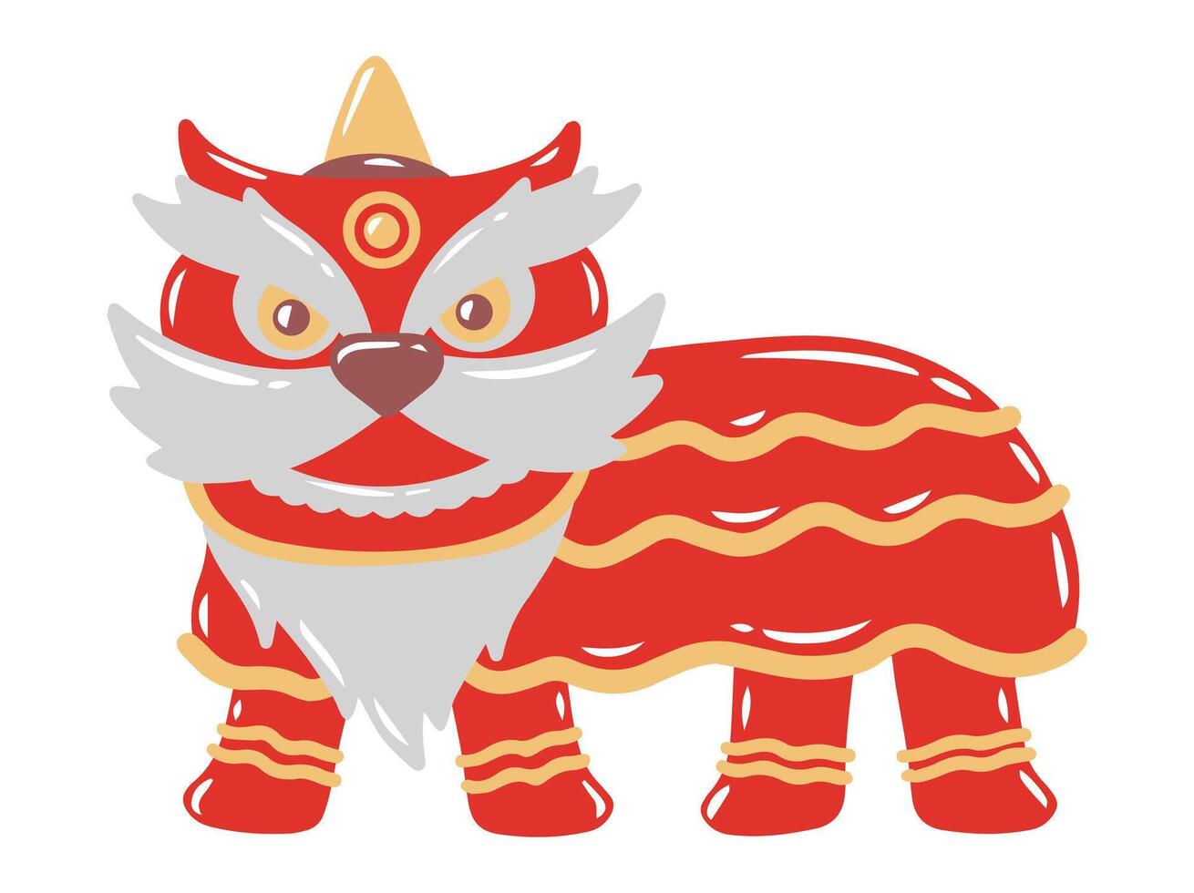 dança do leão chinês do ano novo vetor
