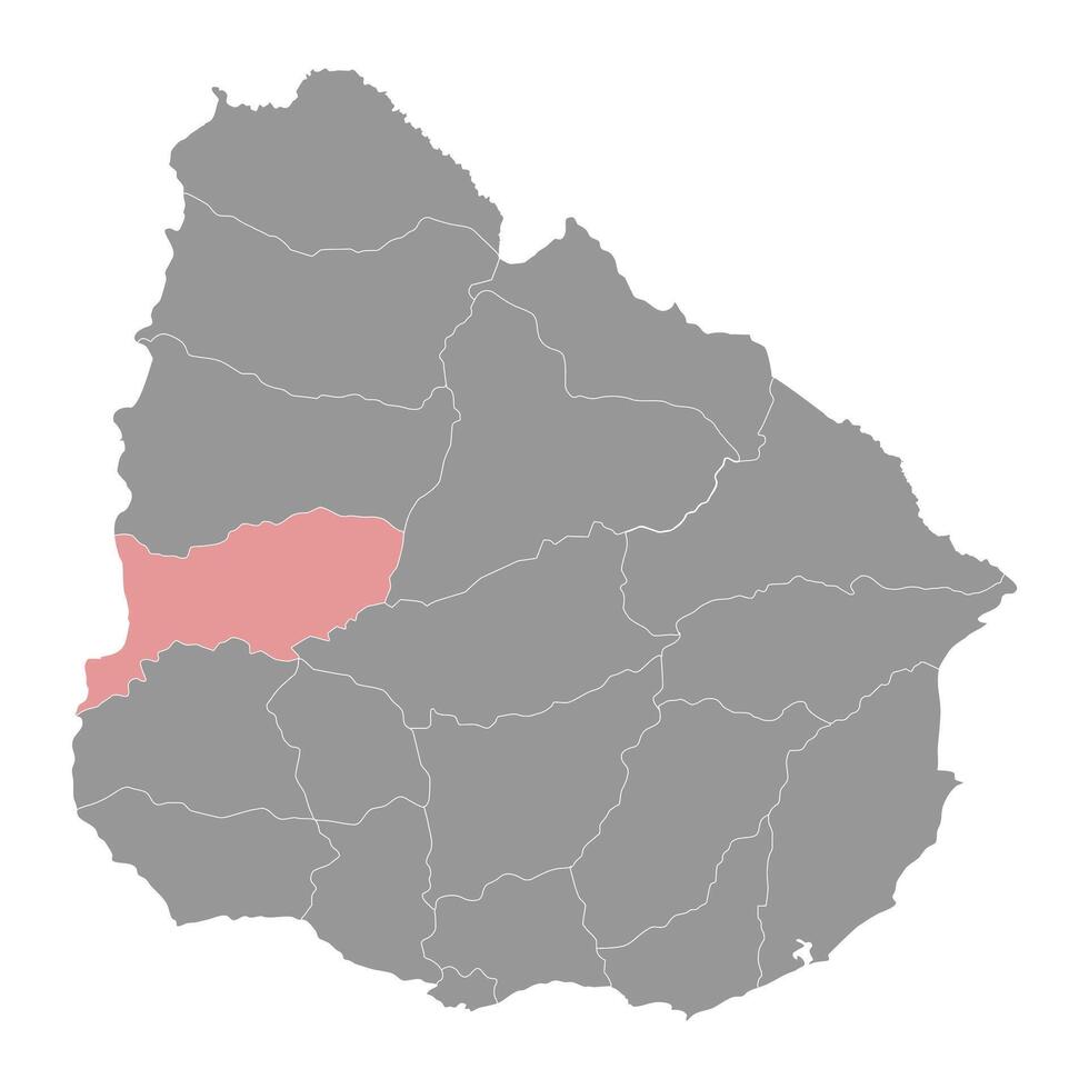 rio negro departamento mapa, administrativo divisão do Uruguai. vetor ilustração.