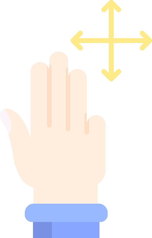 três dedos mover plano luz ícone vetor