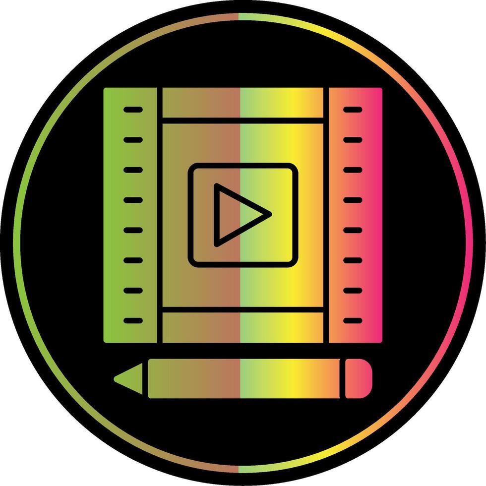 vídeo edição glifo vencimento cor ícone vetor