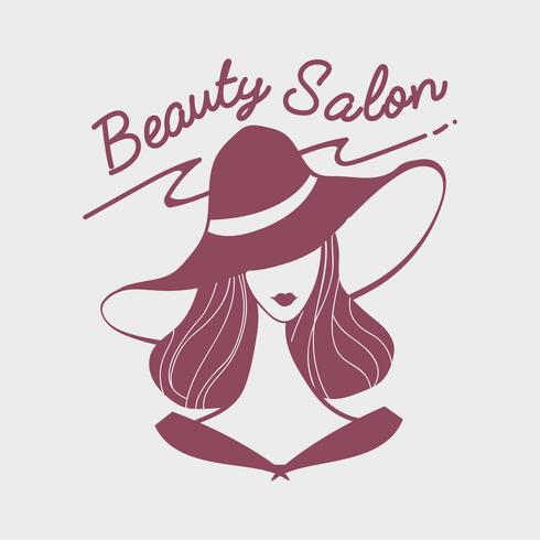 Vetor de logotipo de salão de beleza feminino