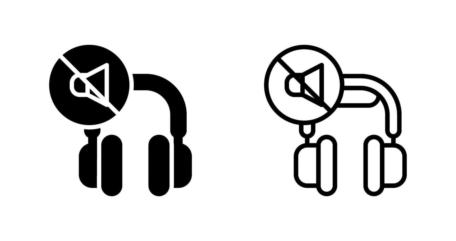 cancelamento de ruído fones de ouvido vetor ícone