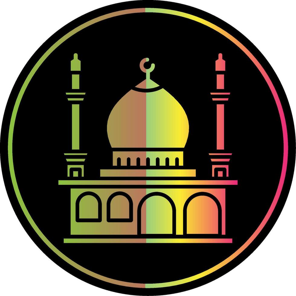 mesquita glifo vencimento cor ícone vetor