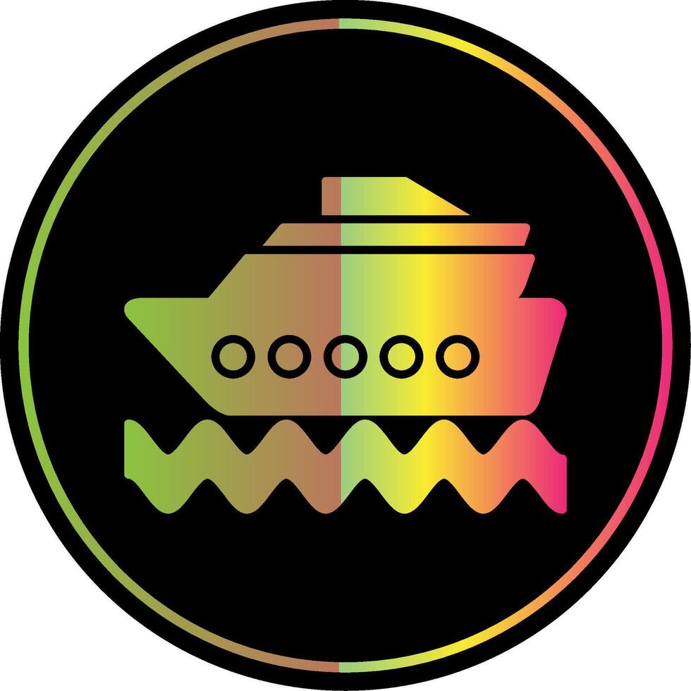 cruzeiro navio glifo vencimento cor ícone vetor