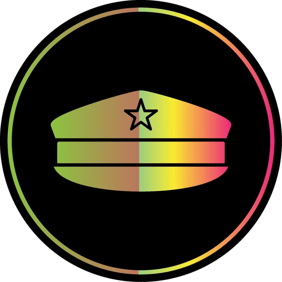militares chapéu glifo vencimento cor ícone vetor