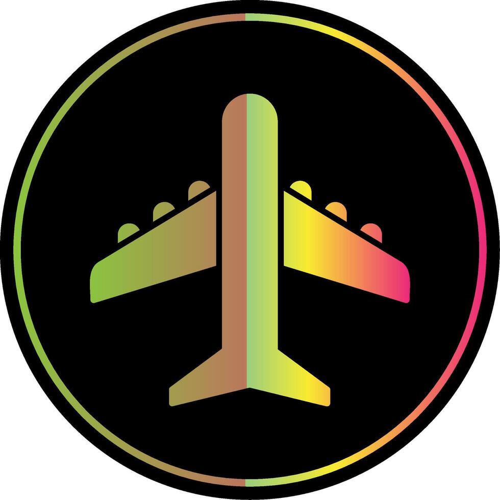 glifo de avião devido ao ícone de cor vetor