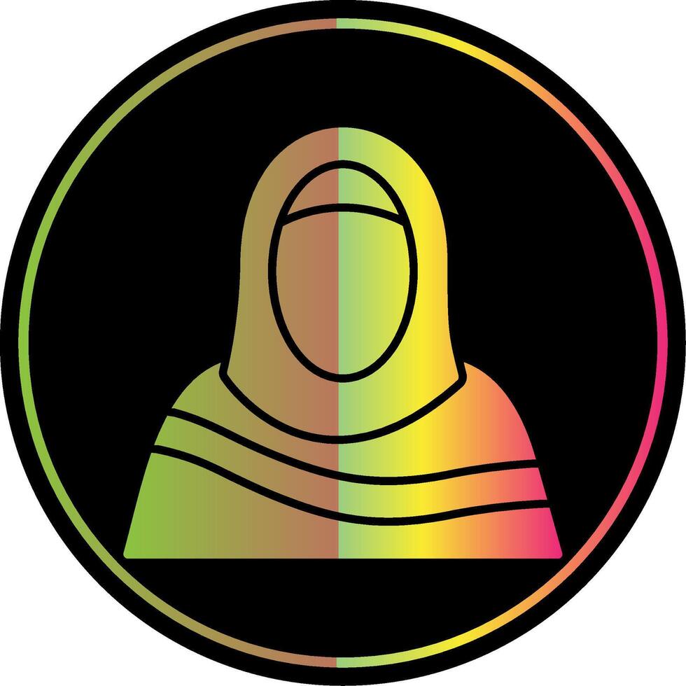 muçulmano mulher glifo vencimento cor ícone vetor