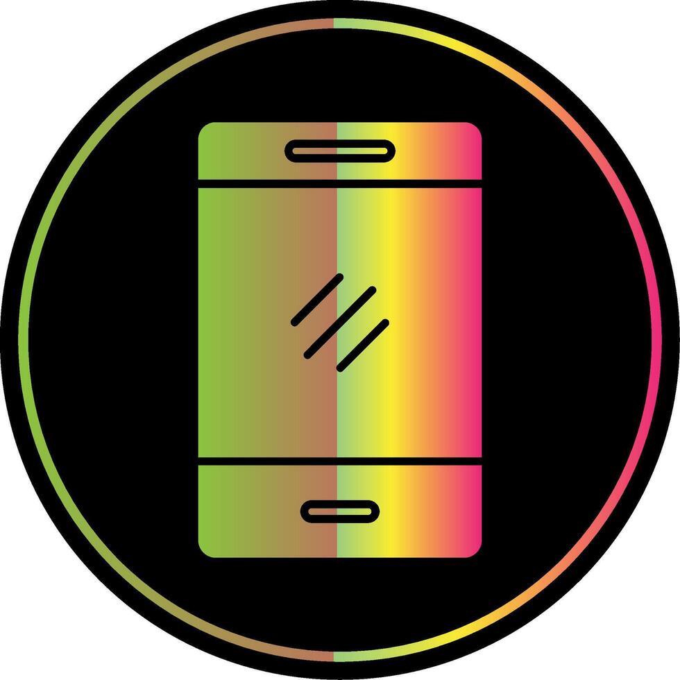 Smartphone glifo vencimento cor ícone vetor