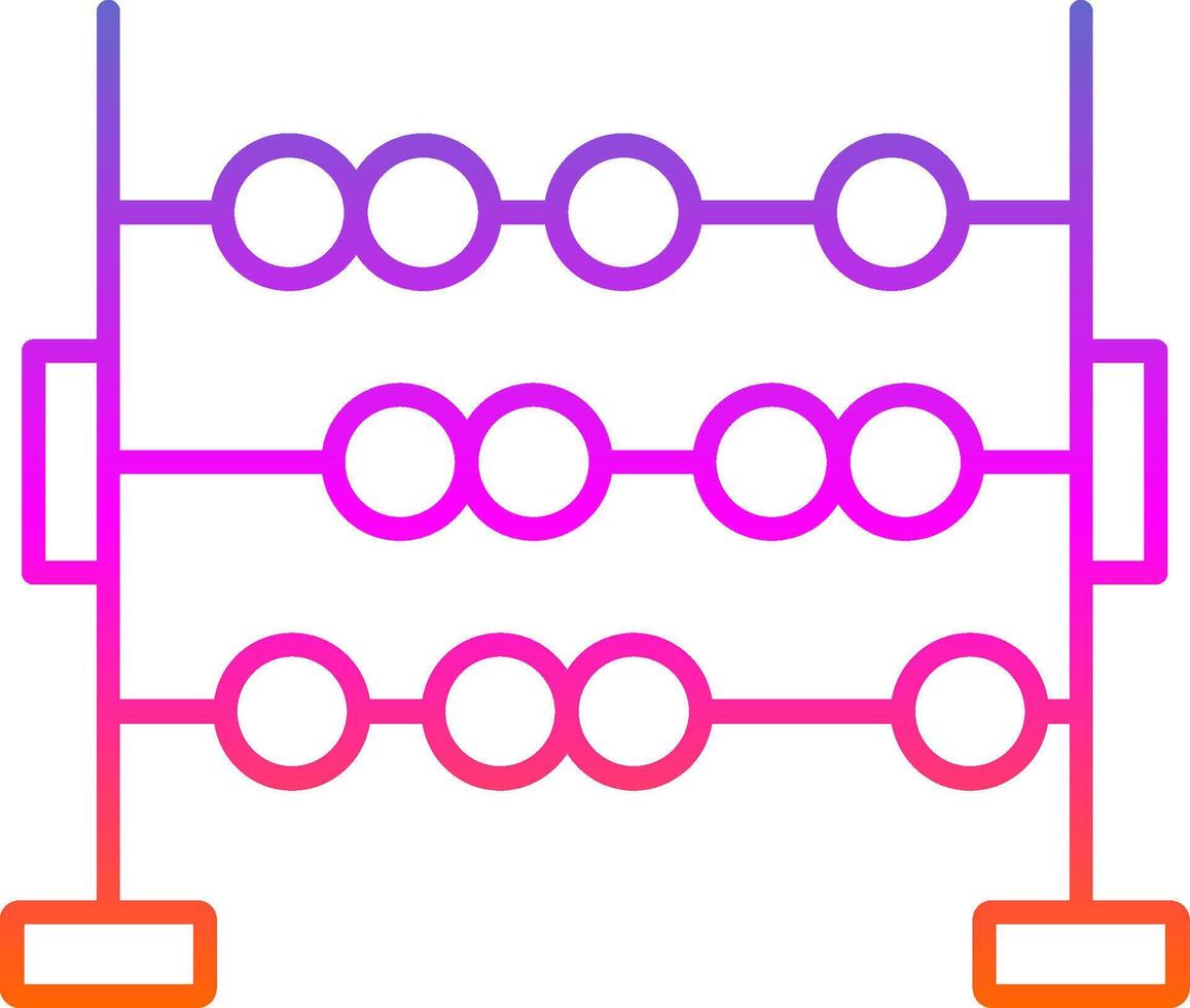 ícone de gradiente de linha de ábaco vetor
