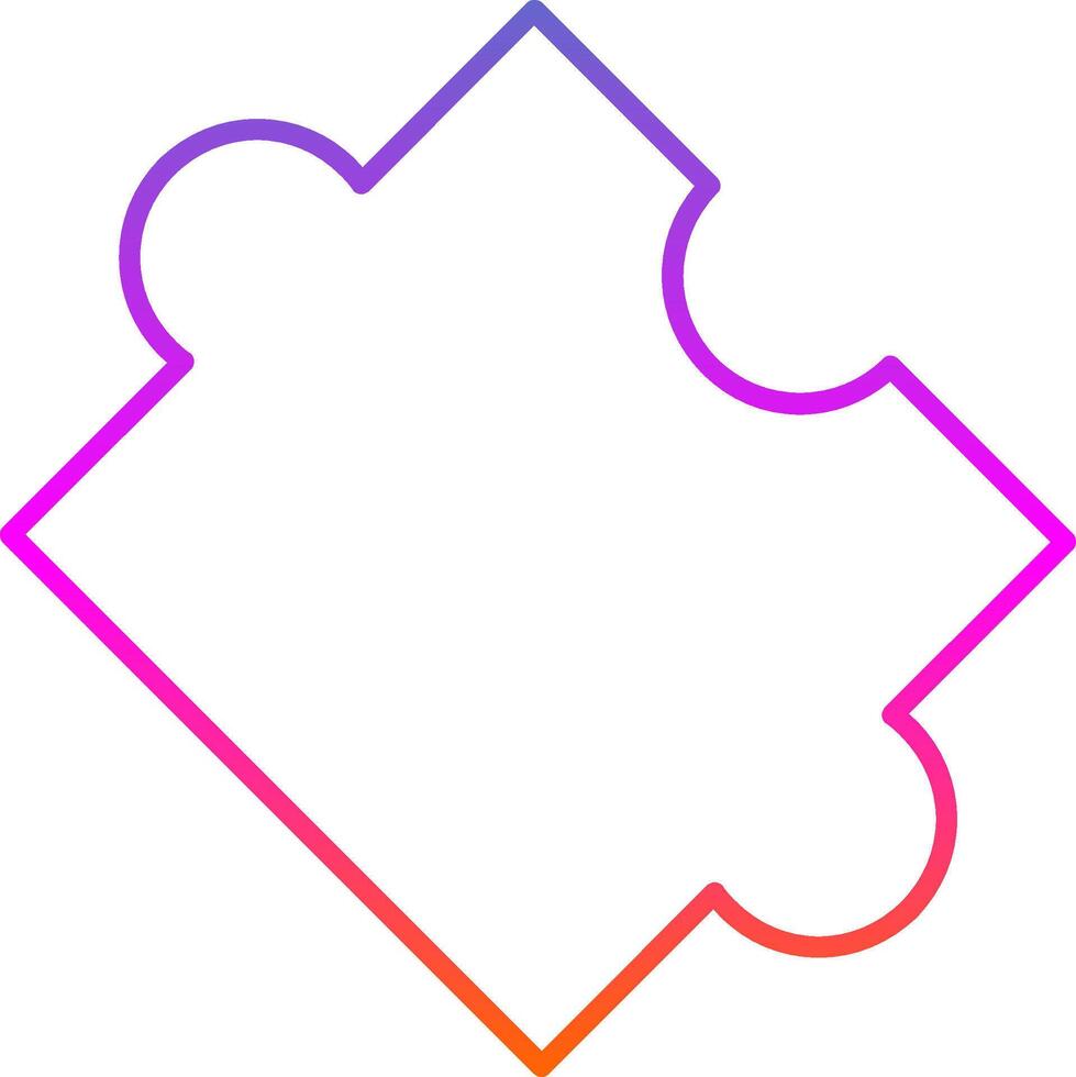ícone de gradiente de linha de quebra-cabeça vetor