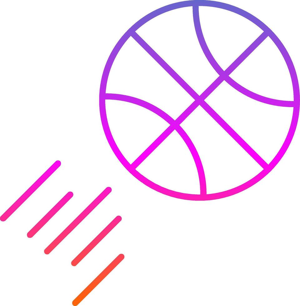 ícone de gradiente de linha de basquete vetor
