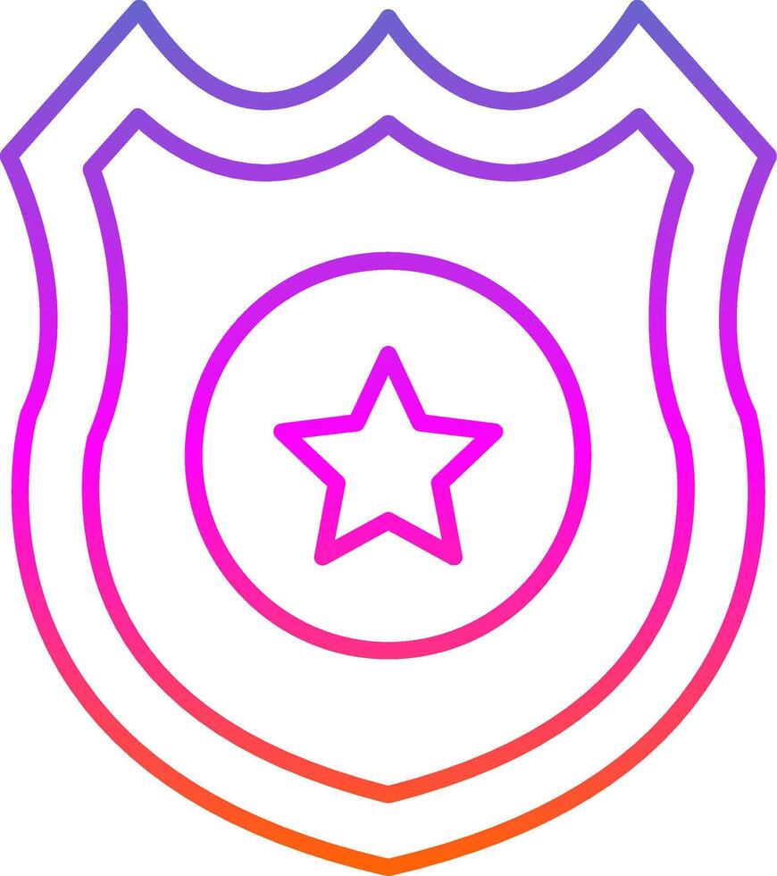 ícone de gradiente de linha de distintivo de polícia vetor