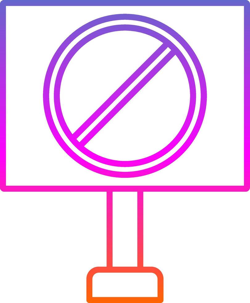 ícone de gradiente de linha de sinal proibido vetor