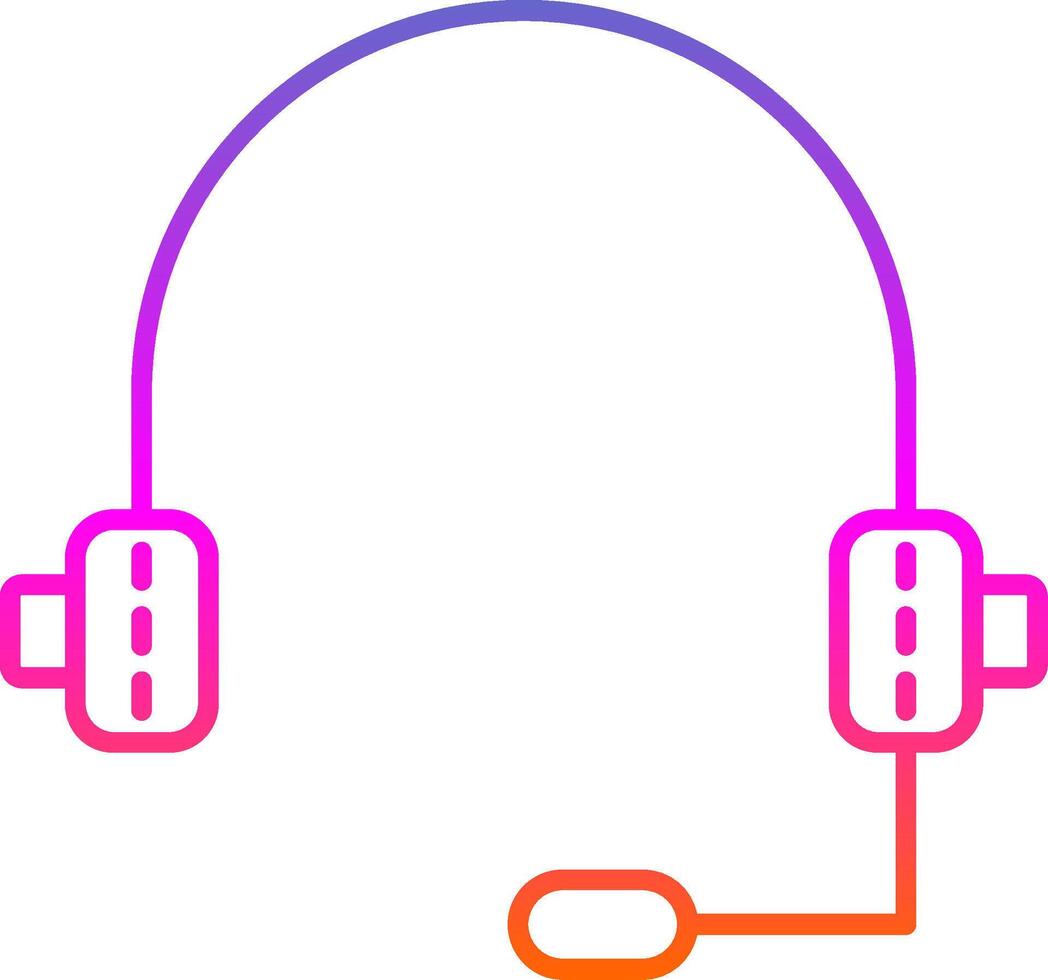 ícone de gradiente de linha de fone de ouvido vetor