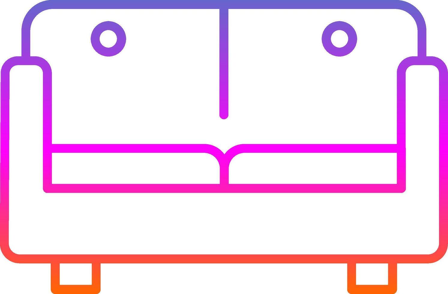 sofá cama linha gradiente ícone vetor