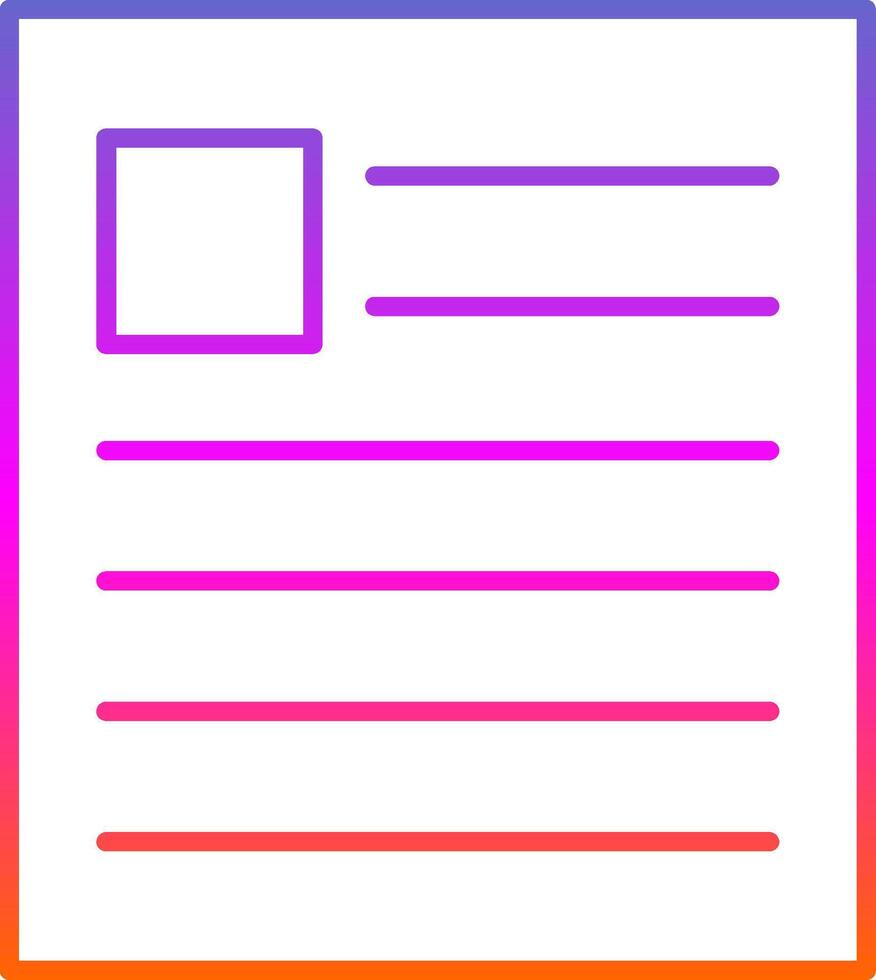 ícone de gradiente de linha de notícias vetor