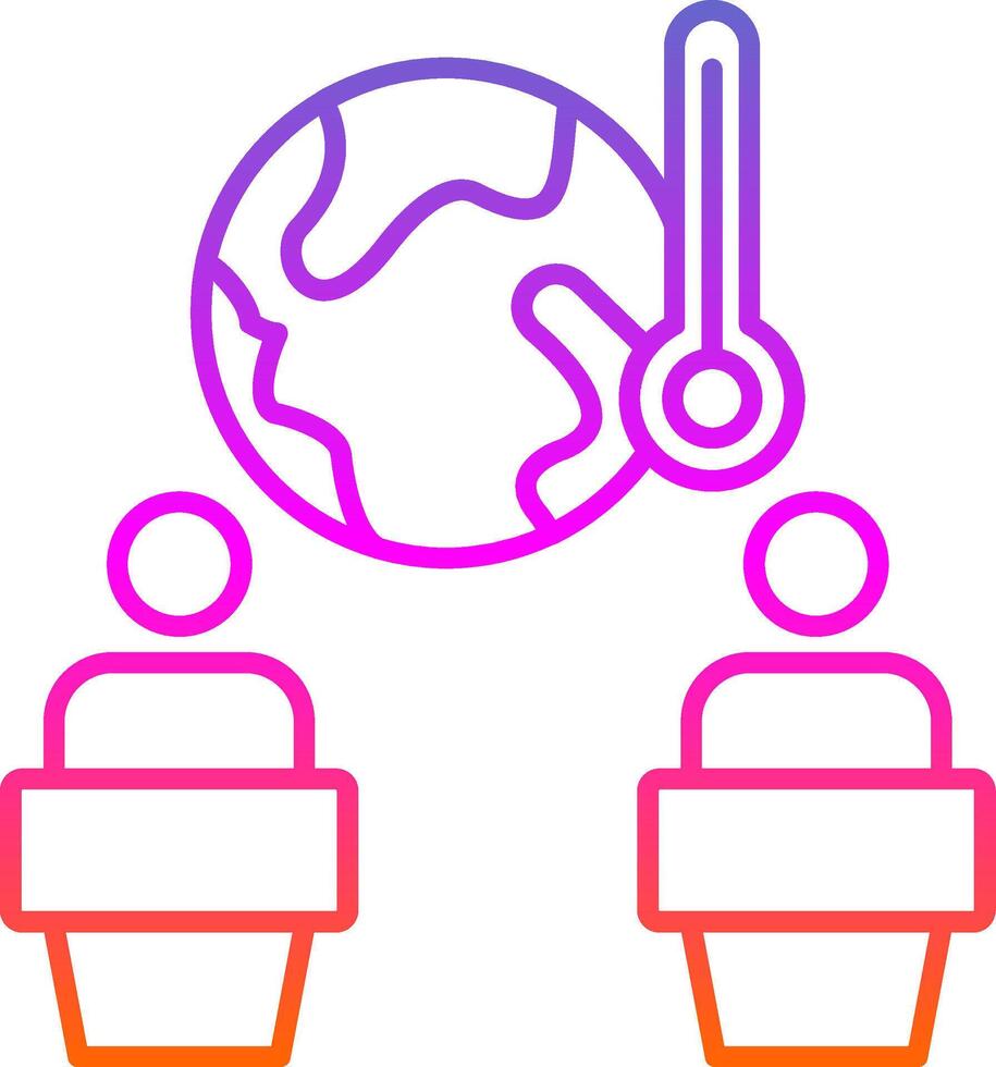 global aquecimento debate linha gradiente ícone vetor