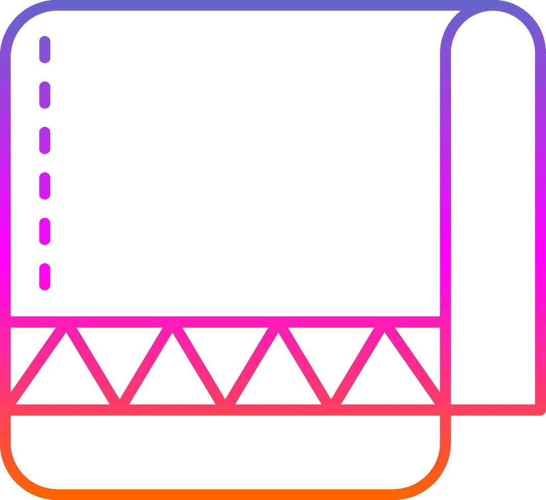 ícone de gradiente de linha de toalha vetor