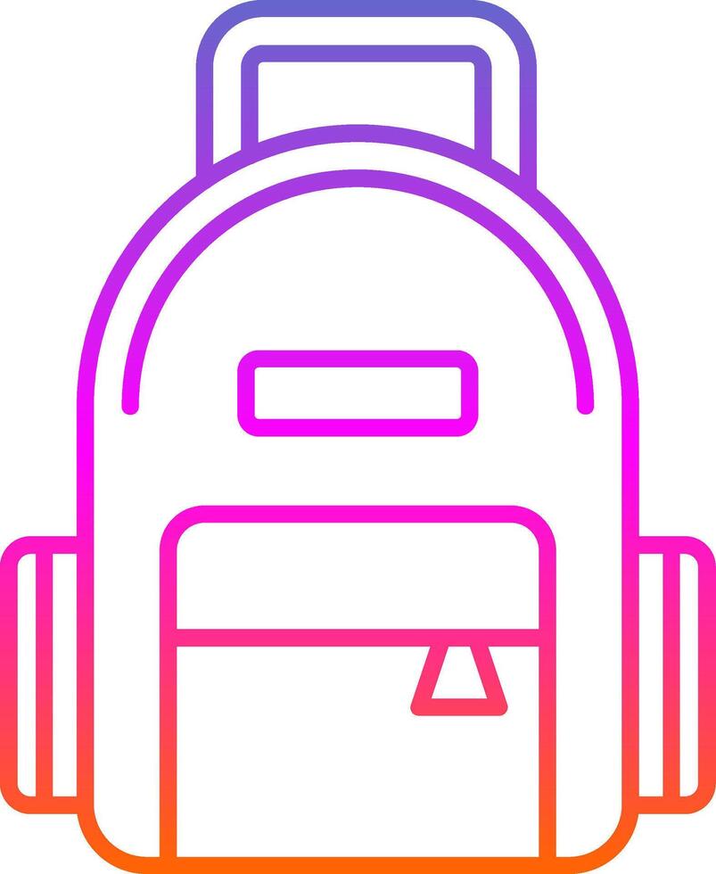 ícone de gradiente de linha de mochila vetor