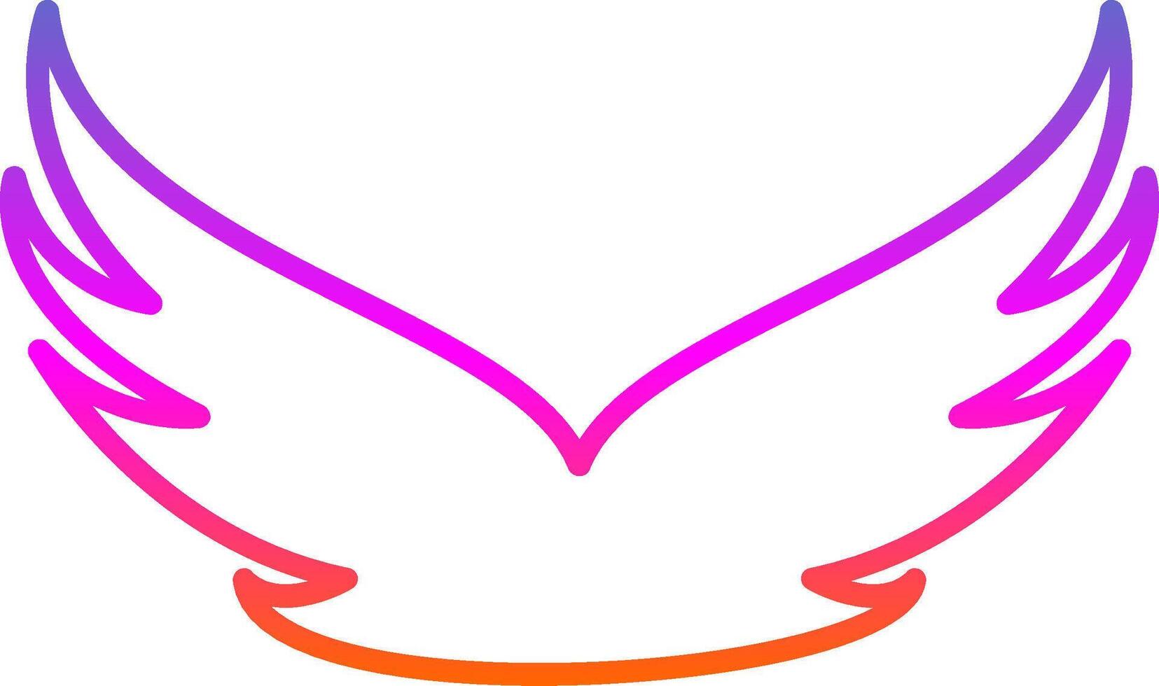 asas linha gradiente ícone vetor