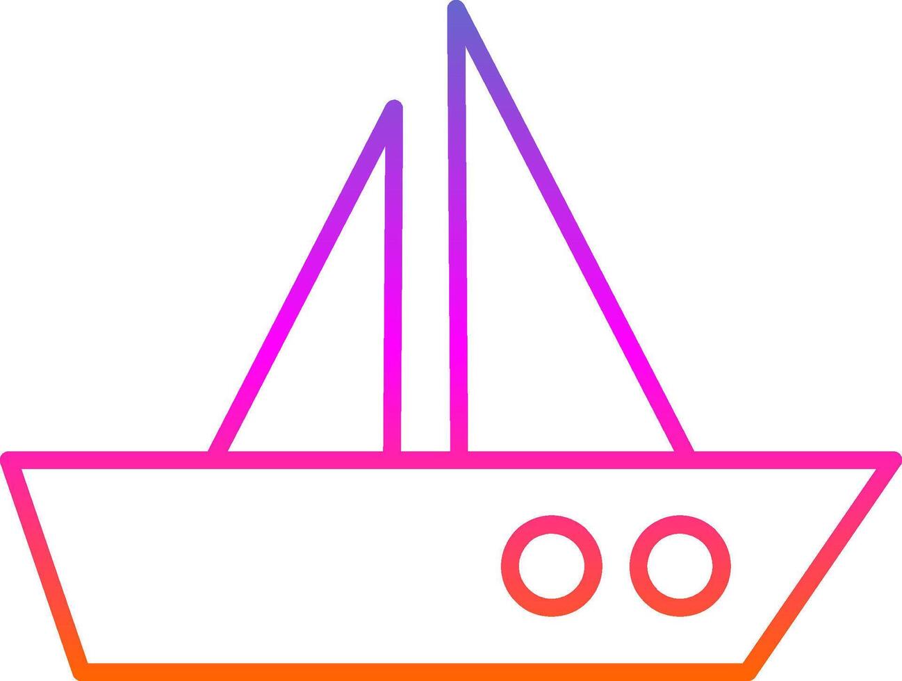 ícone de gradiente de linha de barco vetor