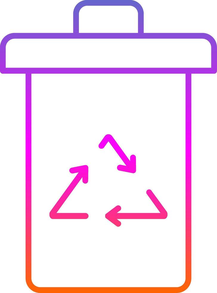 ícone de gradiente de linha de lixo vetor