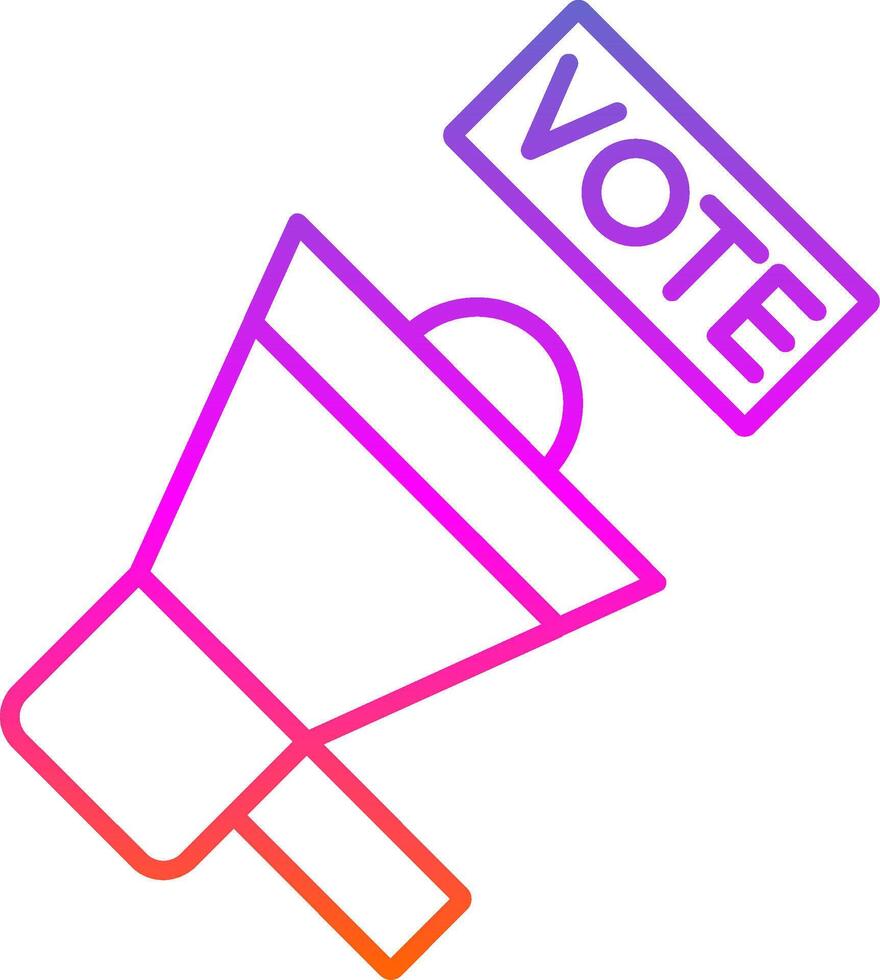 ícone de gradiente de linha de campanha vetor