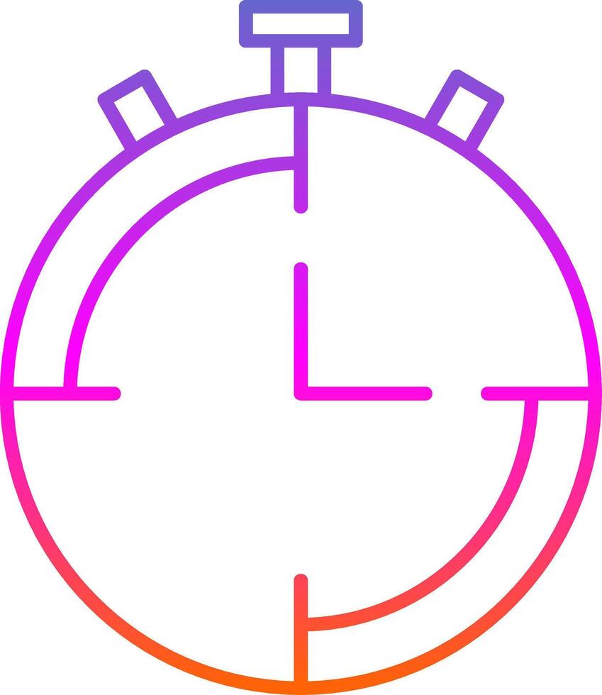 ícone de gradiente de linha de cronômetro vetor