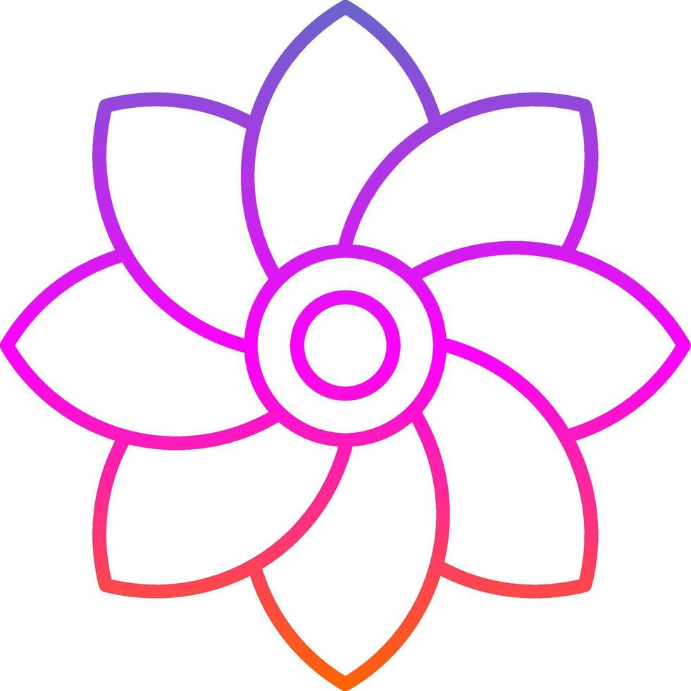 ícone de gradiente de linha de flor vetor