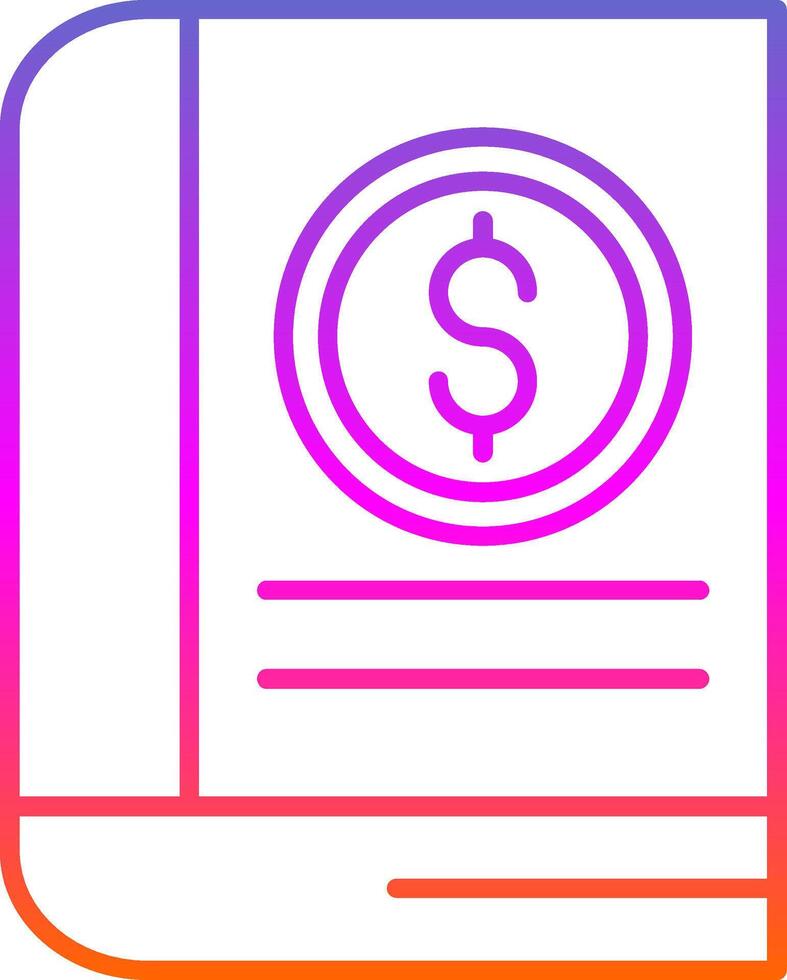 ícone de gradiente de linha de livro de contabilidade vetor