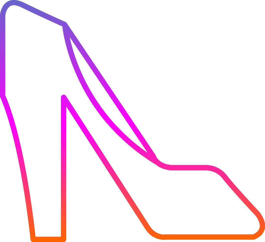 ícone de gradiente de linha de salto alto vetor