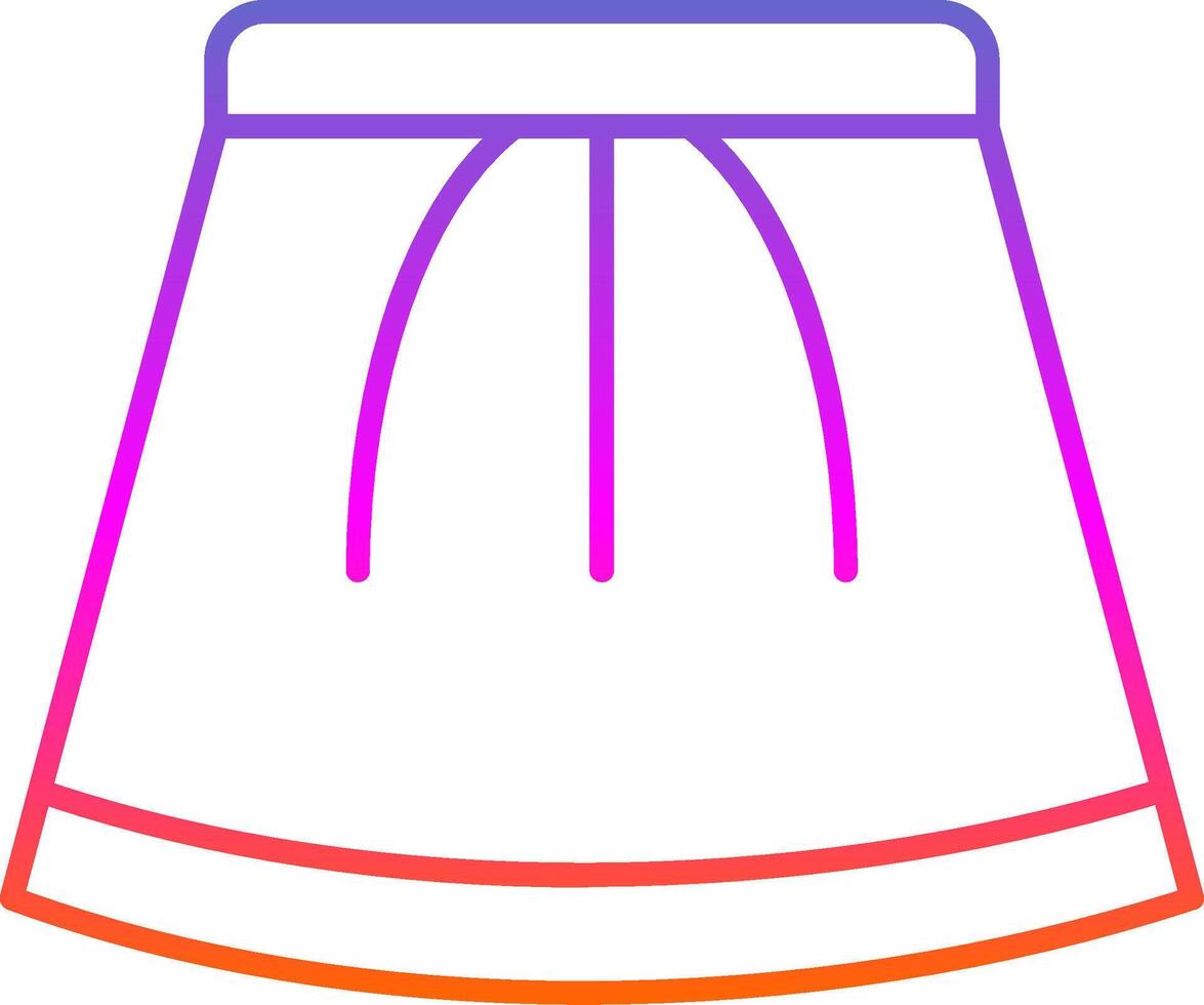 ícone de gradiente de linha de saia vetor
