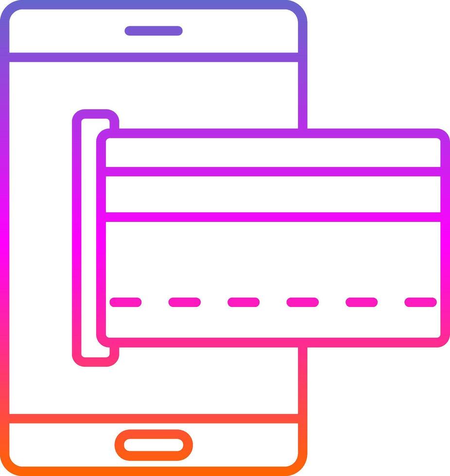 ícone de gradiente de linha de pagamento online vetor