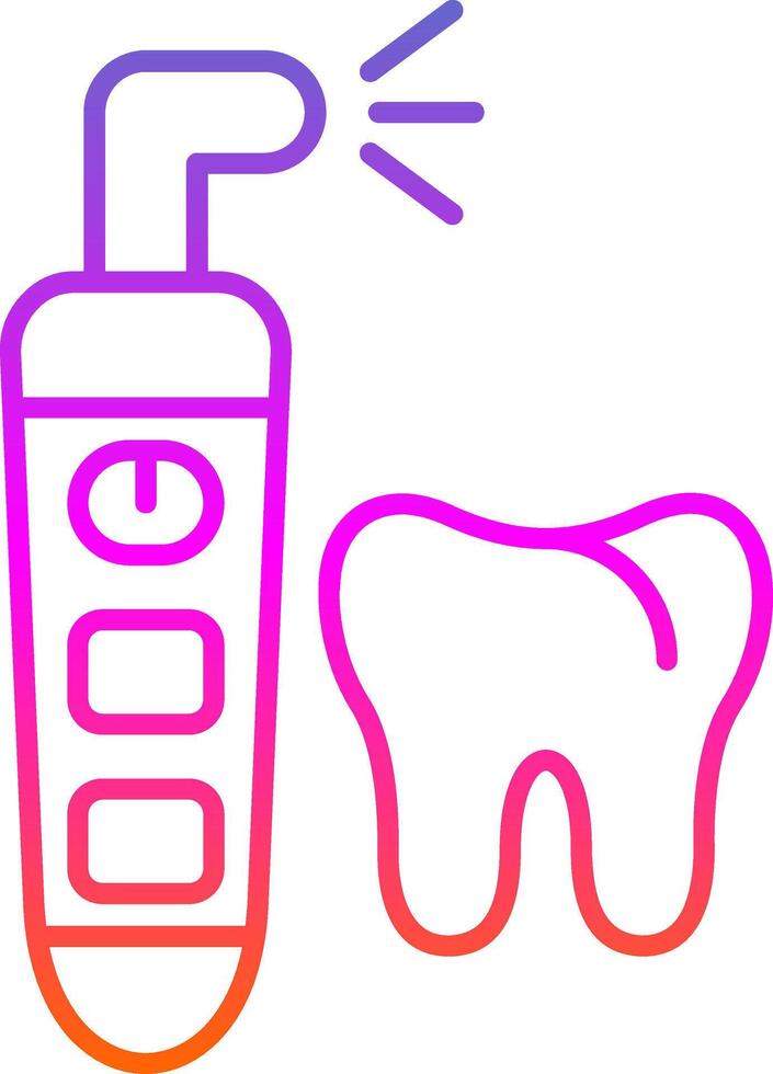 ícone de gradiente de linha de irrigador dental vetor