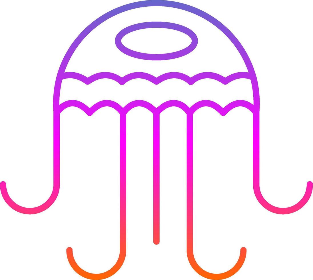 ícone de gradiente de linha de água-viva vetor