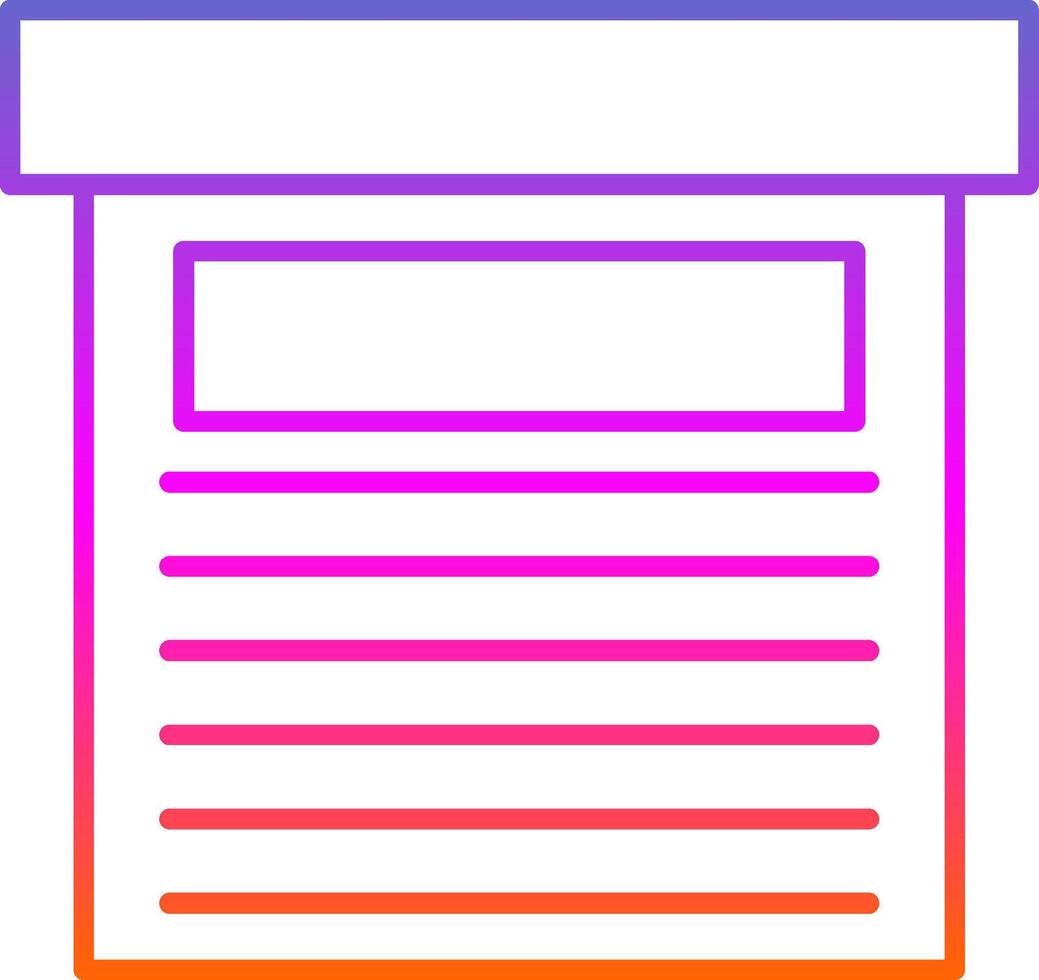 armazenamento caixa linha gradiente ícone vetor