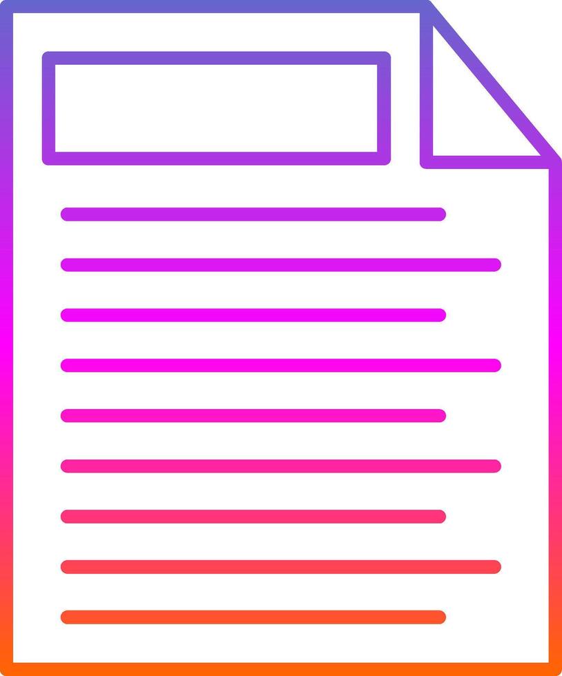 ícone de gradiente de linha de nota vetor