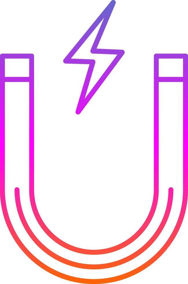 ícone de gradiente de linha magnética vetor