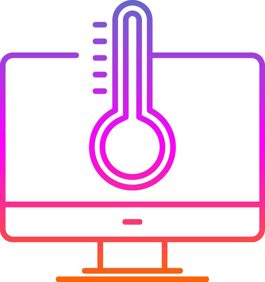 ícone de gradiente de linha de temperatura vetor