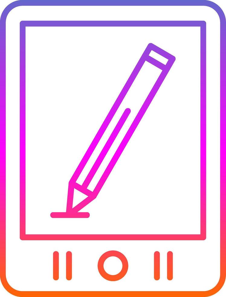 desenhando ícone de gradiente de linha de tablet vetor